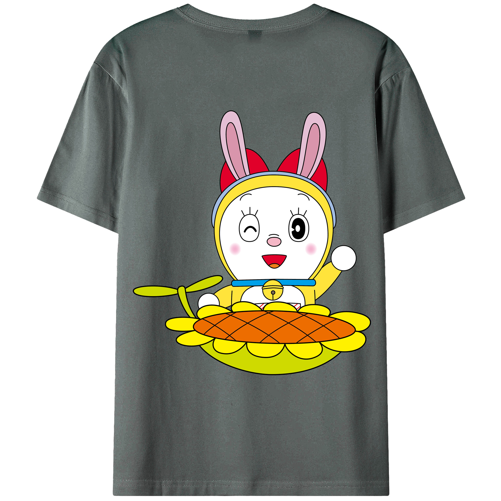 （画像用） ドラえもん ドラミ Doraemon Dorami 綿100％ メンズ半袖Tシャツ（バックプリント） 通気性